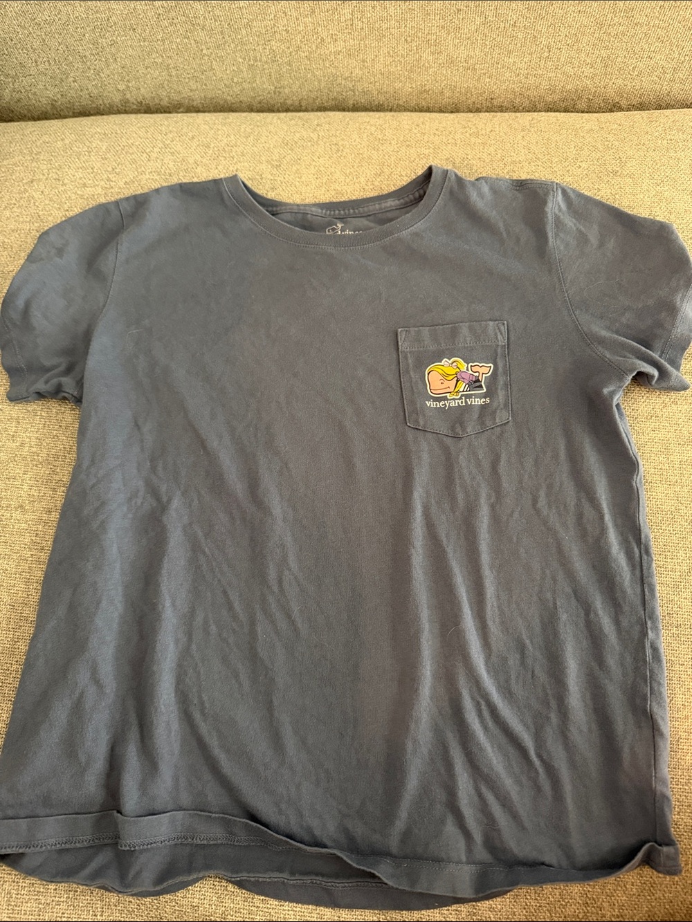Vineyard Vines Navy Kids Short Sleeve Pocket Tee size medium